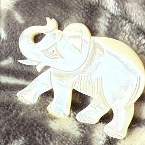 Ivory pearl color Elephant Brooch